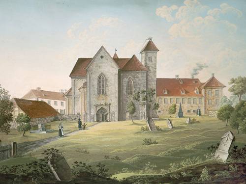 Kloster Barsinghausen, Gouache von J. H. Meyer, um 1832